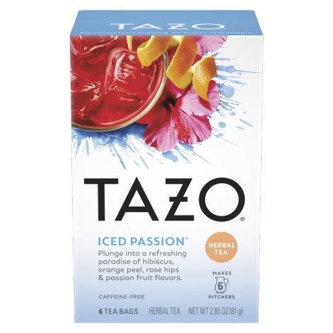 TAZO Iced Tea Herbal Passion 6 PC Iced Herbal Tea, Herbal Tea Concentrate, Tea Concentrate, Tazo Tea, Passion Tea, Rose Hips, Herbal Tea Blends, Fruit Tea, Herbal Blends