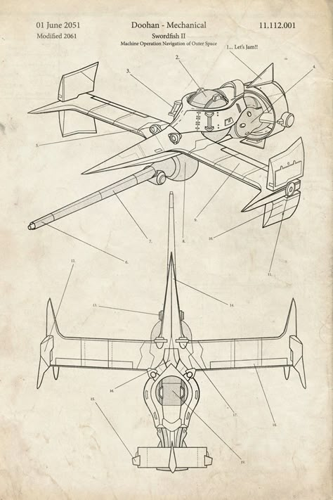 Cowboy Bebop Swordfish, Cowboy Bebop Tattoo, Spaceship Drawing, Home Office Man Cave, Home Office Man, Space Ship Concept Art, Office Man, Space Cowboy, Geek Decor