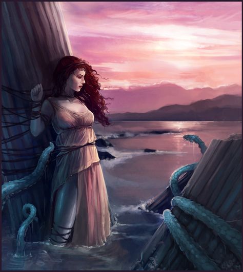 Andromeda II by DrawingNightmare.deviantart.com on @deviantART Clash Of The Titans, Greek Myth, Roman Mythology, Mythology Art, For Dummies, Greek Myths, Fantasy Inspiration, Story Inspiration, Greek Gods