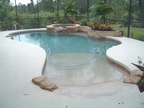 Walk in pools | Walk in pool Pool Entrance, Walk In Pool, Small Indoor Pool, Pool Landscape Ideas, In Ground Pool, Luxury Swimming Pools, Pool Landscape, Waterfalls Backyard, Outdoor Paradise