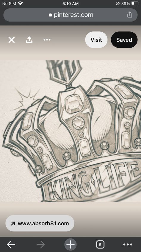 Money Maker Tattoo Design, Crown King Tattoo Design, Money Maker Tattoo, King Crown Drawing Design, Dollar Sign With Crown Tattoo, Queen Crown Drawing Artworks, Graffiti Crown Tattoo, King Crown Tattoo, Male Tattoos