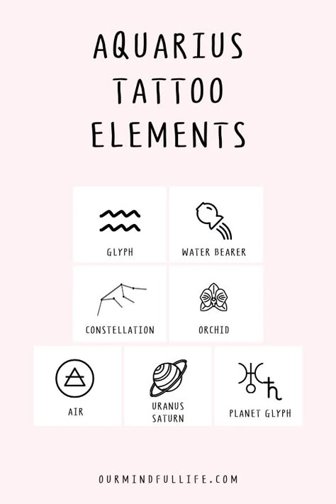 Aquarius Symbol Tattoo, Aquarius Tattoos, Tattoo Elements, Element Tattoo, Aquarius Symbol, Aquarius Aesthetic, Astrology Tattoo, Aquarius Constellation, Aquarius Tattoo