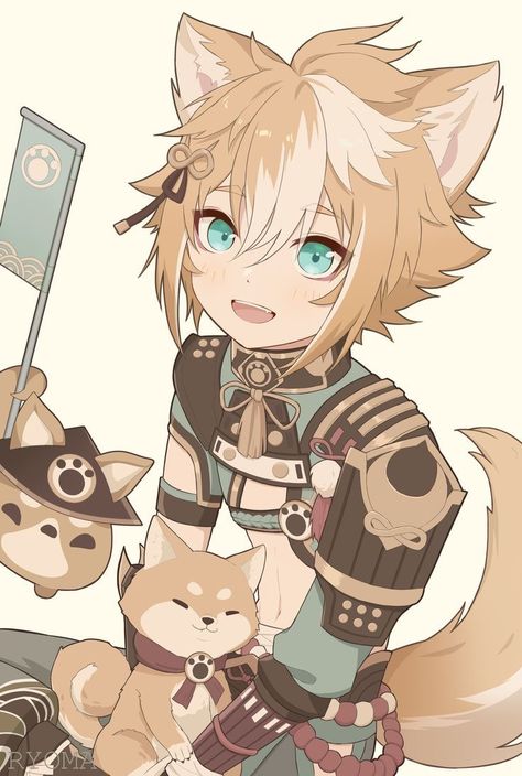 Anime Fox Boy, Neko Boy, Fox Boy, Anime Military, Adventure Art, Cute Anime Chibi, Anime Poses Reference, Anime Couples Drawings