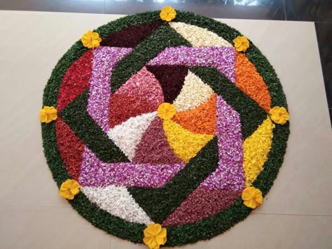 Square Pookalam Design, Thiruvonam Pookalam Design, Pookalam Design Onam Easy, Onam Pookalam Design Simple, Onapookalam Designs, Pookkalam Designs Onam Simple, Simple Pookalam Designs, Pookkalam Designs, Simple Pookalam