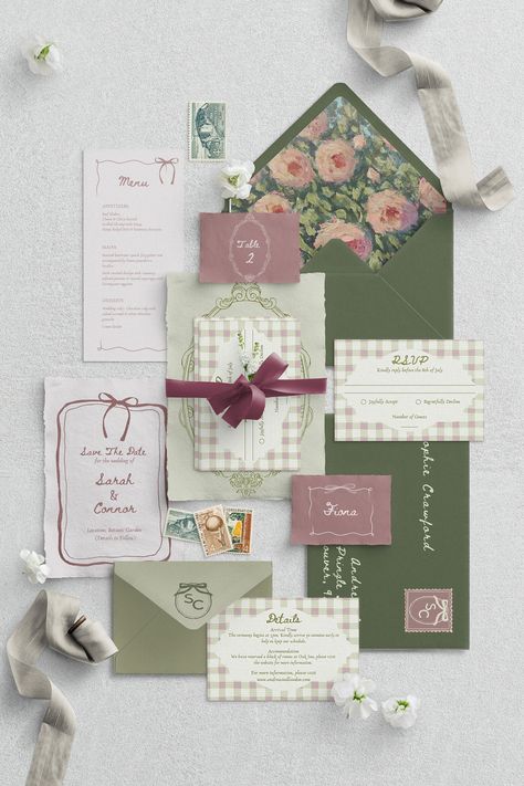 Pastel wedding stationery