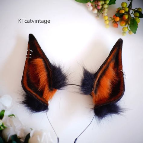 Ktcatvintage Huge Doberman's Ears Hair Bands Animal - Etsy.de Animal Ear Pattern, Animal Ears Cosplay, Alastor Ears, Doberman Ears, Animal Ears Headband, Wolf Cosplay, Therian Gear, Therian Masks, Therian Stuff