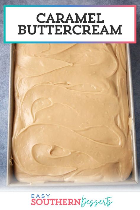 Learn how to make the most delicious salted caramel buttercream frosting from scratch with this step-by-step recipe. The perfect topping for cakes and cupcakes, this frosting adds a creamy, rich caramel flavor to any homemade dessert. With minimal ingredients and easy instructions, you can whip up a batch in no time! Easy Caramel Frosting Recipe, Caramel Icing For Cake, Carmel Butter Cream Frosting Recipe, Caramel Icing Recipe, Carmel Frosting For Chocolate Cake, Vanilla Cake With Caramel Frosting, Carmel Icing For Cake, Caramel Cake Frosting, Caramel Cake Icing