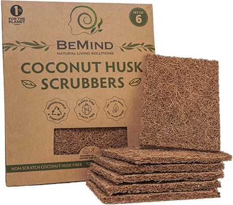 Amazon.com: BeMind Coconut Husk Scrubber(6)Coconut Scouring Pads|Natural Dish Scrubber|Coconut Dish Scrubber|Eco Friendly Dish Scrubber|Coconut Scrubber|Coconut Husk Sponge|Coconut Husk Scouring Pad|Non-scratch : Industrial & Scientific Eco Friendly Business Ideas, Eco Design Product, Origami Package, Coconut Packaging, Eggs Packaging, Reuseable Bag, Eco Friendly Materials, Soap Packaging Design, Scouring Pad