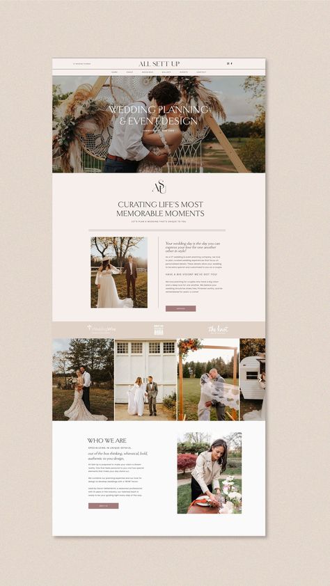 Wedding Photography Website Design, Therapy Website Design, Wedding Planner Website, Event Planning Website, Wedding Website Template, Wedding Web, Website Design Inspiration Layout, Wedding Website Design, Design For Wedding