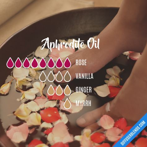 Aphrodisiac Oil Blends, Aphrodite Oil Recipe, Rose Essential Oil Blends, Aphrodite Oil, Witchy Rituals, Essential Oil Combos, Diffuser Scents, Magick Oil, Essential Oil Perfumes Recipes