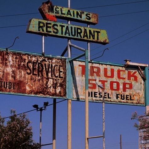 Where you at? #truckstop #truckstops #truckstoplife #truckdriver Old Truck Photography, Truck Stop, Old Gas Stations, Historic Route 66, Big Rig Trucks, Old Signs, Vintage Trucks, Abandoned Buildings, Custom Trucks