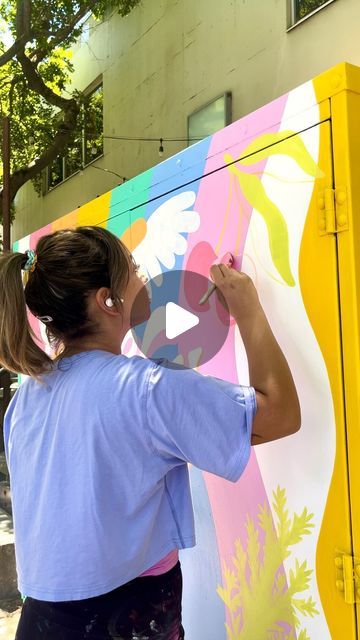 Uli Smith | Muralist on Instagram: "I love an opportunity to freehand elements.🍒🍒🍒

These cherries might be my favorite part of this piece.♥️

#cherrybomb #cherryontop #muralist #sacramentoartists" Three-dimensional Large Cherries Wall Art, Cherry Bomb, Cherry On Top, My Favorite Part, Original Artwork, My Favorite, I Love, On Instagram, Instagram