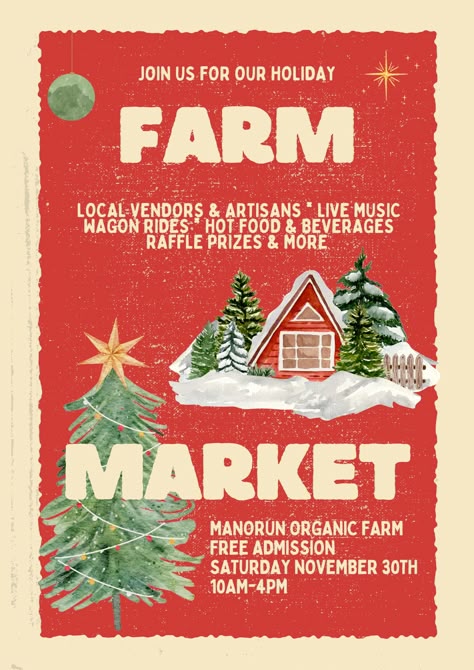 Manorun Farm Holiday Market Raffle Prizes, Organic Farm, Holiday Market, Field Trips, November 30, Holiday Activities, Hot Meals, Light Display, Field Trip