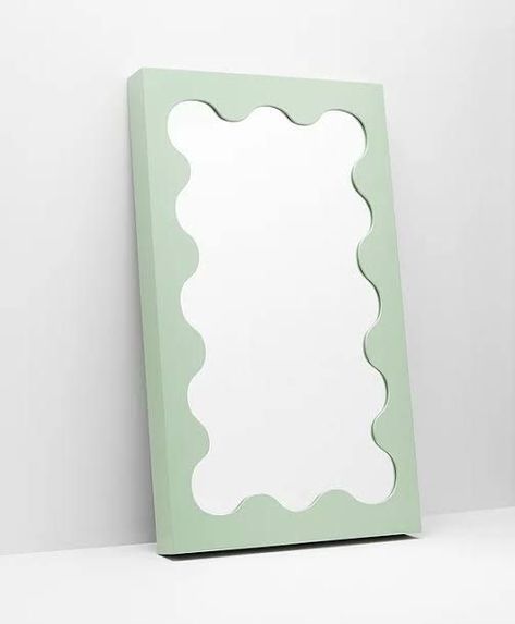 Gustaf Westman Mirror, Pastel Mirror, Curvy Mirror, Spiegel Diy, Danish Decor, Funky Mirrors, Gustaf Westman, Rectangular Prism, Floor Length Mirror