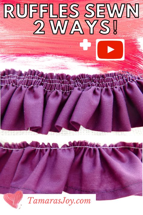 Diy Ruffle Skirt, Sew Ruffles, How To Make Ruffles, How To Make A Ruffle, Sewing Ruffles, Sewing Beginners, Fabric Ruffles, Diy Ruffle, Ruffle Curtains