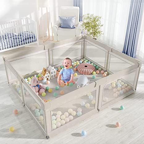 Amazon.com : ZEEBABA Baby Playpen, Playpen for Babies (71x59x27inch), Kids Safe Play Center for Babies and Toddlers, Extra Large Playpen, Baby Playpen Fence Gives Mommy a Break : Baby Large Playpen, Kids Activity Center, Playpen Baby, Baby Play Yard, Play Pen, Baby Playpen, Activity Center, Play Yard, Play Centre