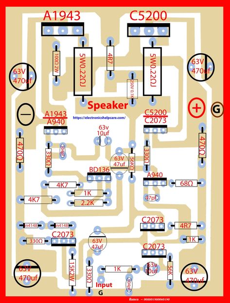 2sc5200 2sa1943 amplifier circuit diagram pcb Here in this circuit we also can more transistor Power Amplifier Circuit Diagram, Amplifier Circuit Diagram, Amplificatori Audio, Activity Diagram, First Transistor, Mini Amplifier, Hifi Amplifier, Amplifier Audio, Diy Amplifier