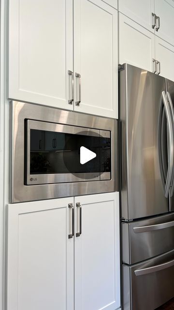 114K views · 2.6K likes | Ryan Walker on Instagram: "Would YOU buy this to save 💰  Instead of buying a built-in microwave that can cost at least $1,000- I bought a regular countertop microwave that had a trim kit available to make it look just like a built in!   It did take a little finesse to install, but once in I think it does a pretty good job 👊  Exact trim kit linked in bio!   What do you think?   #microwave #microwaves #kitchenappliances #kitchenappliance #kitchenideas #savemoney #kitchenmusthaves #kitchenupgrade" Diy Built In Microwave Cabinet, Microwave By Refrigerator, Adding Microwave To Cabinet, In Built Microwave, Built In Microwave Next To Fridge, Drop Down Door Microwave, Microwave Beside Fridge, Microwave Placement In Kitchen Ideas Upper Cabinets, In Island Microwave