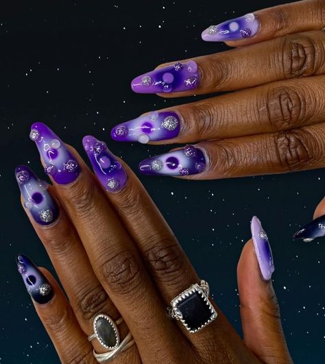 Outer Space Nails, Space Nails, Outer Space, Short Nails, Long Nails, Fashion Nails, Nail Inspo, Nail Designs, Nail Art