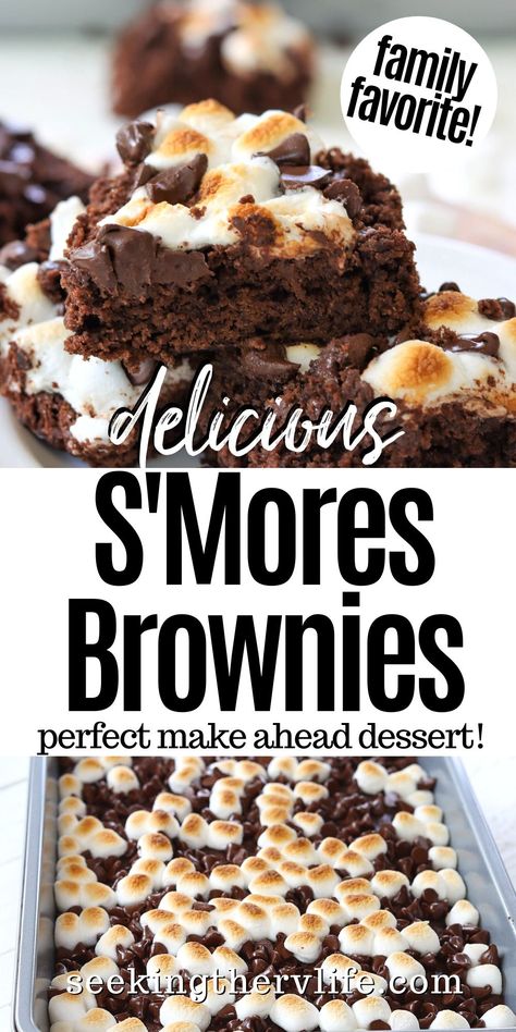 Easy Dessert To Take To Someone, Pioneer Woman Smores Brownies, Bbq Treats Desserts, Cute Bbq Desserts, Fun Brownies Recipe, Best Tasting Desserts, Healthy Snacks For A Picky Eater, Brownie Smores Bars, Make Ahead Cookout Food