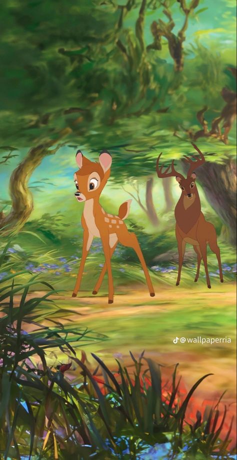 Bambi Lockscreen, Bambi Aesthetic Wallpaper, Field Animals, Bambi Film, Disney Lockscreen, Bambi 3, Bambi Disney, Retro Disney, Disney Background