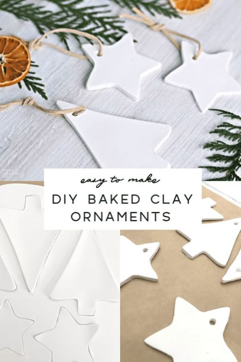 How to Make Clay Ornaments for Christmas | Baked clay ornament tutorial for polymer clay holiday ornaments | TodaysCreativeLife.com Baked Clay Ornaments, Make Clay Ornaments, Clay Christmas Ornaments, Christmas Diy Kids, Christmas Ornaments Tree, Jul Diy, Clay Christmas Decorations, Baked Clay, Ornaments Tree