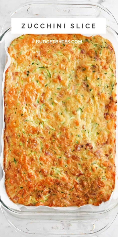 Vegan Zucchini Slice, Zucchini Slice Vegetarian, Zucchini Slices In The Oven, Zucchini Slice Recipe, Zuccini Slice, Gluten Free Zucchini Slice, Healthy Zucchini Slice, Bacon Egg Bake, Healthy Zucchini Recipes