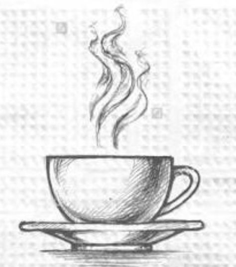 Tea Set Drawing, Coffee Sketch Drawing, Tea Cup Sketch, Coffee Drawing Aesthetic, Coffee Mug Sketch, Cup Of Coffee Drawing, Teacup Drawing, Mug Sketch, Cup Sketch