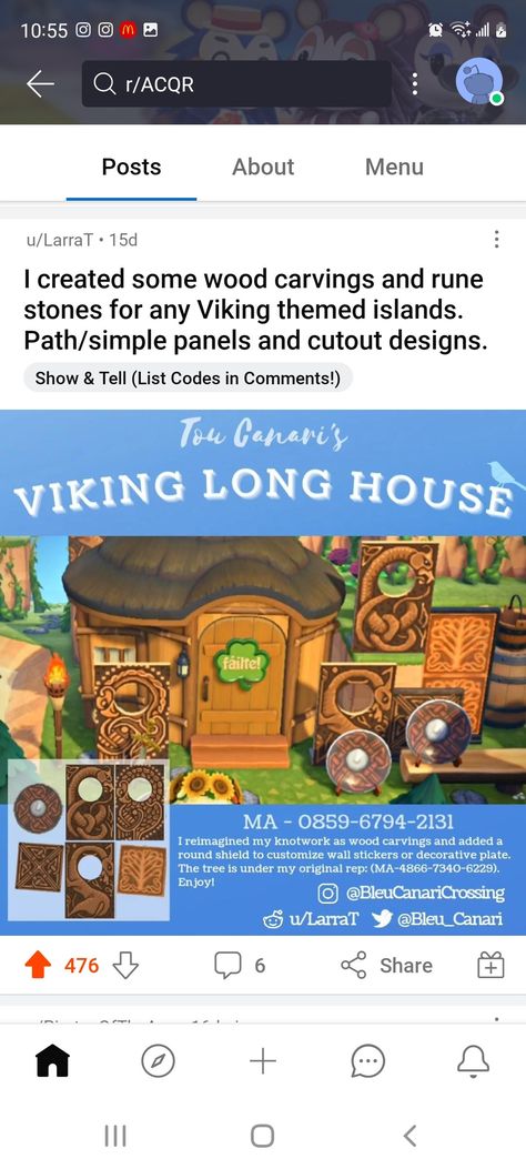 Acnh Nordic Island, Acnh Fantasy Designs, Viking Long House, Acnh Viking, Acnh Dump, Acnh Medieval, Nordic Village, Norse Design, Viking House