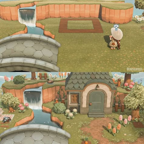 Cottagecore Ideas, Cottagecore Animal Crossing, Waterfall House, Acnh Cottagecore, Forest Core, Animal Crossing Guide, Animal Crossing Wild World, Island Theme, Animal Crossing Villagers