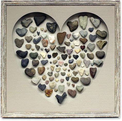 Custom Framed Pictures & Art - Ben Franklin Crafts and Frame Shop in 2022 | Heart shaped rocks, Beach glass crafts, Rock crafts Heart Rock Art, Heart Shaped Rocks Display, Heart Rocks Display Ideas, Rock Display Ideas Diy, Cool Heart, Heart Rocks, Stone Pictures Pebble Art, Heart Shaped Rocks, Beach Glass Crafts