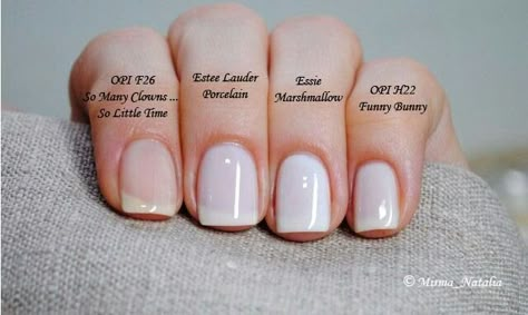 I like them all Milky White Nail Polish, Essie Marshmallow, Milky White Nail, Sheer Nails, Milky Nails, Manicure Colors, Nail Jewels, White Nail Polish, Funny Bunny