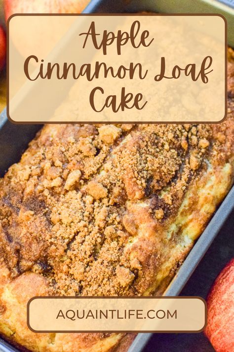 This Apple Cinnamon Loaf Cake recipe makes a sweet, moist loaf-style cake with apples and cinnamon baked in. Apple Cinnamon Loaf Cake Recipes, Apple Loaf Cake Easy, Apple Cake Loaf Recipe, Apple Cinnamon Loaf Recipe, Apple Cinnamon Loaf Cake, Apple Crumble Loaf Cake, Cinnamon Loaf Cake Recipes, Applesauce Loaf Cake, Breakfast Apple Cake