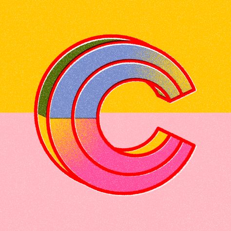 Letter C Typography, C Typography, Blue Neighbourhood, Illustration Lettering, Because The Internet, Days Of Type, Childish Gambino, 36 Days Of Type, Letter C