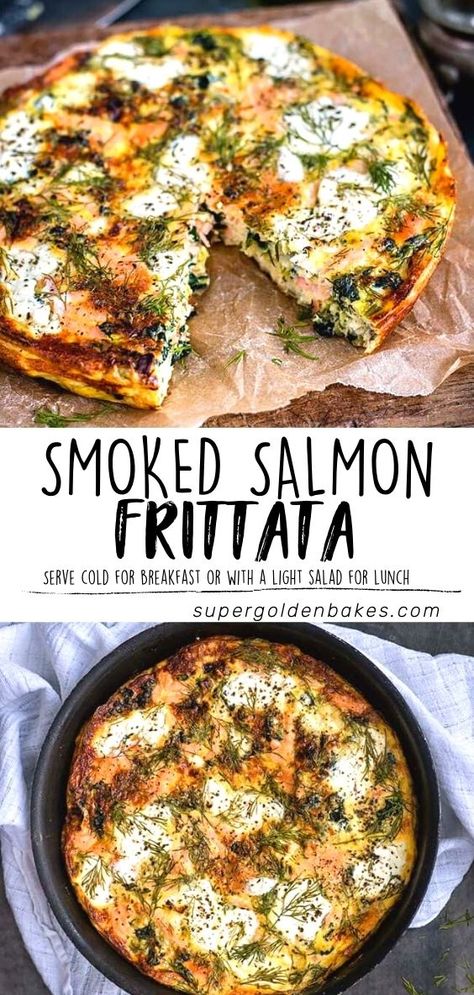 Pescatarian Breakfast, Breakfast Fish, Fritata Recipe, Salmon Frittata, Smoked Salmon Frittata, Smoked Salmon Breakfast, Salmon Breakfast, Southwest Recipes, Salad For Lunch