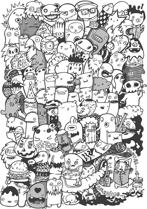 Doodle Graffiti Doodles Easy, Best Cartoon Shows, Doodles Easy, Doodle Monster, Doodle Wall, Arte Doodle, Doodle Characters, Graffiti Doodles, Doodle Art Drawing