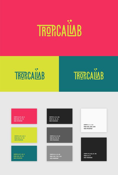 Brand & Visual Identity Design for Tropical Lab on Behance Brand Visual Identity, Food Logo Design Inspiration, Lab Logo, Logo Design Inspiration Branding, Food Logo Design, Conference Design, Visual Identity Design, Event Branding, Design Grafico