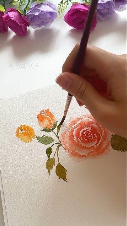 Simple Watercolor Flowers, Rose Artwork, Art Demonstrations, Watercolour Florals, Painting Roses, Watercolor Flowers Tutorial, Hobby Ideas, Flowers Tutorial, Watercolor Video