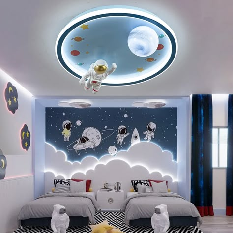 Kids Bed Room, Children's Bedroom Ideas, Space Themed Bedroom, Space Themed Room, Kids Room Interior, Kids Room Interior Design, Kids Room Lighting, Boy Bedroom Design, Kids Bedroom Designs