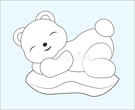 . Sleeping Bear Drawing, Teddy Bear Coloring Pages, Sleeping Bear, Book Pillow, Bear Coloring Pages, Drawing Style, Hand Drawing, Fashion Drawing, Coloring Books