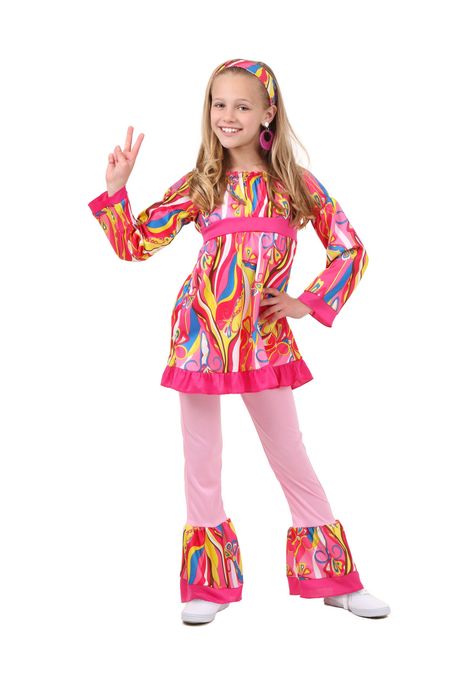 Child Disco Top and Bell Bottoms Costume Disco Costume Diy, Bottoms Costume, Disco Halloween Costumes, Blonde Halloween Costumes, Barbie Halloween Costume, Top Halloween Costumes, 70s Costume, Disco Costume, Barbie Halloween