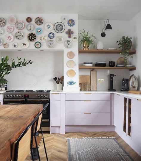 For The Love Of Lilac: The Big Interior Colour Trend For 2020 — MELANIE LISSACK INTERIORS Lisa Dawson, Lilac Kitchen, Lilac Paint, Painted Plywood, Green Wall Color, Kitchen Cost, Plywood Kitchen, Colour Trend, Lilac Colour