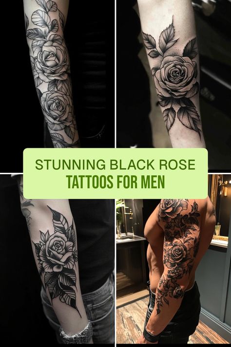 Discover 79 unique and striking black rose tattoo ideas for men! From elegant designs to bold statements, these tattoos embody strength and beauty. Whether you want a detailed piece that covers your arm or a simple yet captivating design, there's something here for everyone. Perfect for those seeking to make a statement or expressing a deep connection, find inspiration with the artistic expressions of black roses. Let your style bloom with these creative designs that capture identity and passion! Explore these stunning ideas today. Black Rose Tattoo For Men, Rose Tattoo Ideas For Men, Dark Rose Tattoo, Rose Tattoo For Men, Dark Roses Tattoo, Black Rose Tattoo, Rose Tattoo Ideas, Rose Tattoos For Men, Black Rose Tattoos