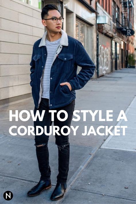 For colder days, the corduroy jacket is a great option to be warm and fashionable. Here’s your complete corduroy jacket outfit guide. #menswear #falloutfits #winteroutfits #fashion #style #corduroyjacket Curdory Jacket Outfit Men, Teddy Jacket Outfit, Trucker Jacket Outfit, Shirt Jacket Outfit, Corduroy Sherpa Jacket, Fall Outfits Men, Corduroy Jacket, Outfit Inspiration Fall, Mens Winter Fashion