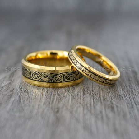 Vikings Rings, Dragon Rings, Dragon Scroll Rings, Vikings Wedding Bands, Gold Wedding Bands Heathen Wedding, Vikings Wedding, Dragon Scroll, Spinner Wedding Rings, Dragon Rings, Elvish Wedding, Viking Wedding Ring, Dragon Wedding, Engagement Ring Sets