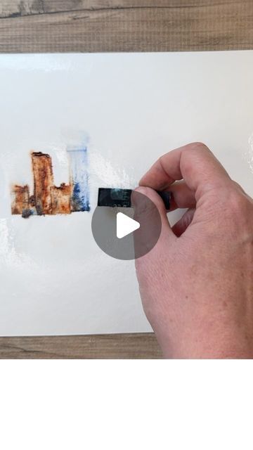 Watercolor Painting With Credit Card, Watercolor Skyline Tutorial, Watercolor Cityscape Easy, Karen Rice Watercolor Tutorial, Watercolour City, Watercolor Art City, Watercolour Buildings, City Watercolor Painting, Watercolor Buildings