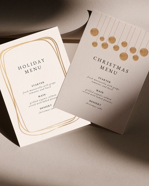 Restaurant Dinner Party, Christmas Menu Design, New Years Eve Menu, New Year Menu, Restaurant Dinner, Menu Designs, Food Tags, Minimal Christmas, Food Menu Design