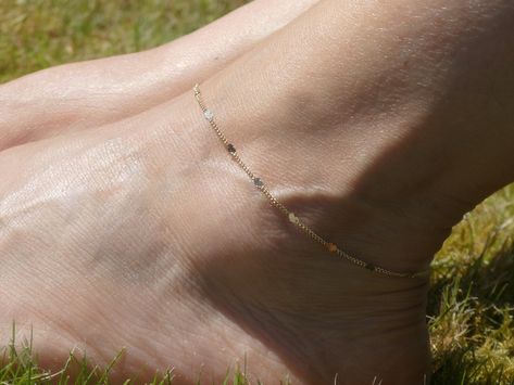 Heart Ankle Bracelet, Schmuck Gold, Anklet Gold, Gold Anklet, Etsy Bridesmaid Gifts, Heart Chain, Ankle Bracelet, Anklet Jewelry, Pure Gold