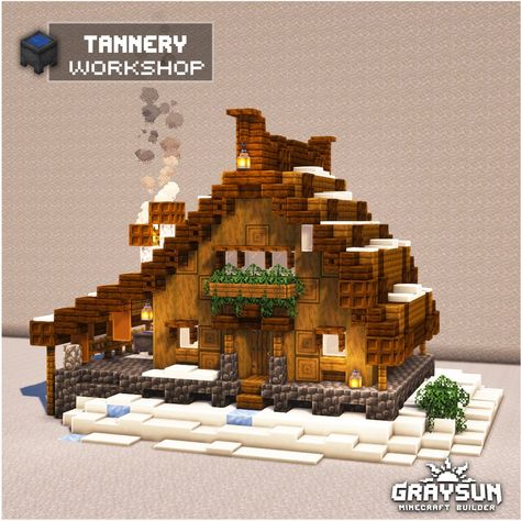 Winter Build Minecraft, Minecraft Spruce Village Ideas, Snowy Taiga Minecraft House, Minecraft Log House, Minecraft Shop Build, Spruce Village Minecraft, Minecraft Nordic Builds, Minecraft Winter Village, Snowy Minecraft Builds