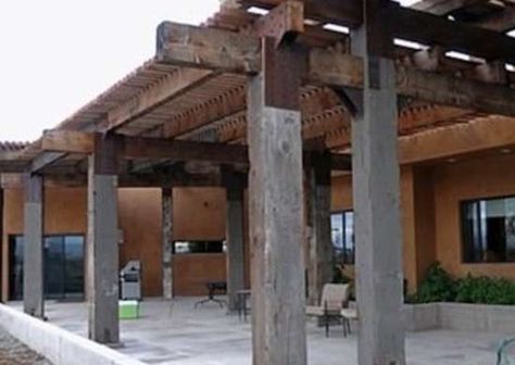 Old Patina Pergola Timber Frame Pergola, Rustic Pergola, Pergola Diy, Outdoor Covered Patio, Cheap Pergola, Pergola Swing, Patio Pergola, Recycle Timber, Wood Pergola